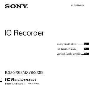 Kullanım kılavuzu Sony ICD-SX68 Ses kaydedici