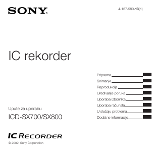 Priručnik Sony ICD-SX700 Audiosnimač