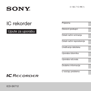 Priručnik Sony ICD-SX712 Audiosnimač