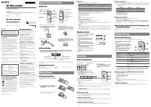 Manual Sony ICD-U60 Audio Recorder