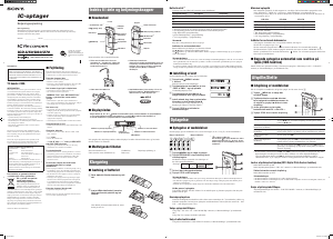 Brugsanvisning Sony ICD-U60 Diktafon