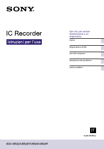 Manuale Sony ICD-UX522 Registratore vocale