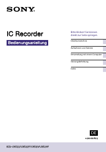 Bedienungsanleitung Sony ICD-UX522F Diktiergerät