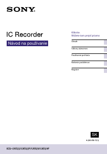 Návod Sony ICD-UX523F Záznamník zvuku