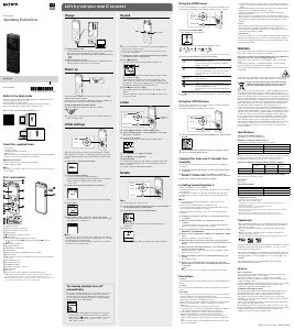 Manual de uso Sony ICD-UX560 Grabadora de voz