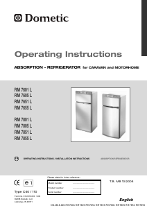 Handleiding Dometic RM 7601 L Koel-vries combinatie