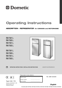 Manual Dometic RM 7605 L Fridge-Freezer