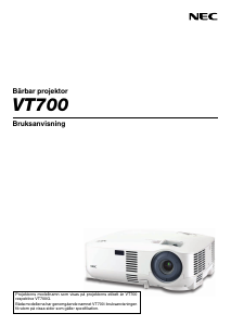 Bruksanvisning NEC VT700 Projektor