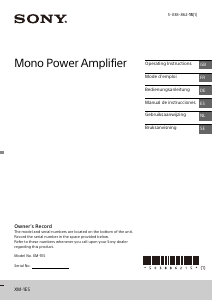 Manual Sony XM-1ES Car Amplifier