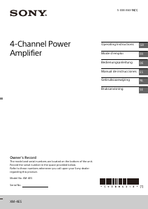 Handleiding Sony XM-4ES Autoversterker