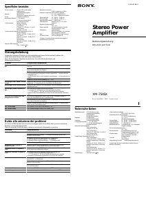 Manuale Sony XM-754SX Amplificatore auto