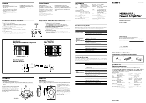 Mode d’emploi Sony XM-D400P5 Amplificateur de voiture