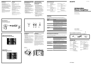 Bruksanvisning Sony XM-D500X Bilförstärkare