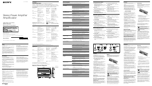 Manual de uso Sony XM-GTR4A Amplificador para coche