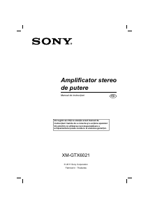 Manual Sony XM-GTX6021 Amplificator auto