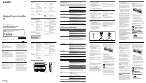 Руководство Sony XM-GTX6041 Автомобильный усилитель