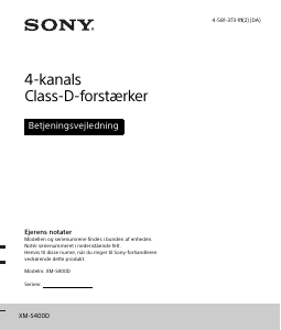 Brugsanvisning Sony XM-S400D Bilforstærker