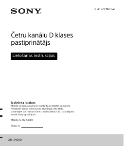 Rokasgrāmata Sony XM-S400D Auto pastiprinātājs