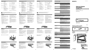 Bruksanvisning Sony XM-SD12X Bilförstärkare