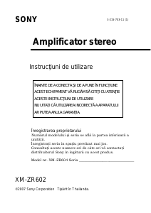 Manual Sony XM-ZR604 Amplificator auto