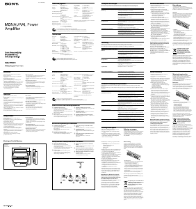 Bruksanvisning Sony XM-ZZR3301 Bilförstärkare