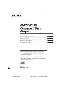 Mode d’emploi Sony CDX-3100 Autoradio