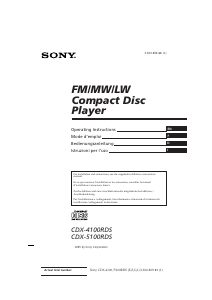 Mode d’emploi Sony CDX-4100RDS Autoradio