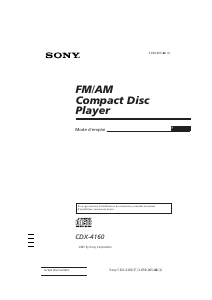 Mode d’emploi Sony CDX-4160 Autoradio