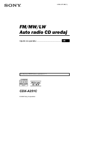 Priručnik Sony CDX-A250EE Radioprijamnik za automobil
