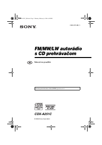 Návod Sony CDX-A251C Autorádio