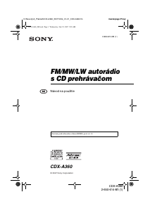 Návod Sony CDX-A360 Autorádio
