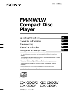 Manual Sony CDX-C5000RV Car Radio