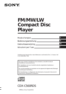 Manuale Sony CDX-C560RDS Autoradio