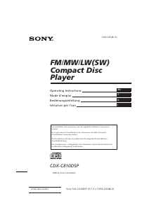 Manual Sony CDX-C810DSP Car Radio