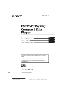 Mode d’emploi Sony CDX-C910RDS Autoradio