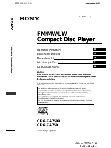 Handleiding Sony CDX-CA750FP Autoradio