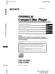 Manuale Sony CDX-CA750X Autoradio