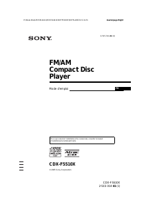 Mode d’emploi Sony CDX-F5510X Autoradio