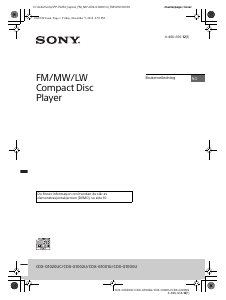 Bruksanvisning Sony CDX-G1000U Bilradio