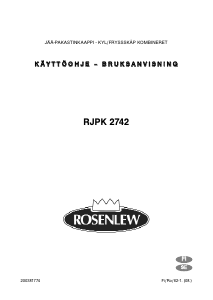 Käyttöohje Rosenlew RJPK2742 Jääkaappipakastin