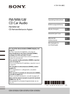 Manual Sony CDX-G1301U Car Radio