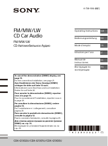 Mode d’emploi Sony CDX-G1302U Autoradio