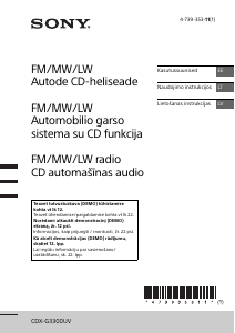 Rokasgrāmata Sony CDX-G3300UV Automašīnas radio iekārta