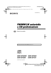 Návod Sony CDX-GT121 Autorádio