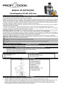 Manual Proficook PC-AE 1070 Inox Centrifugadora