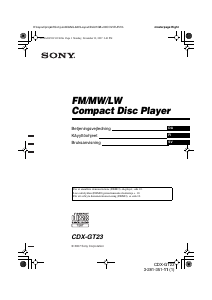 Käyttöohje Sony CDX-GT23 Autoradio