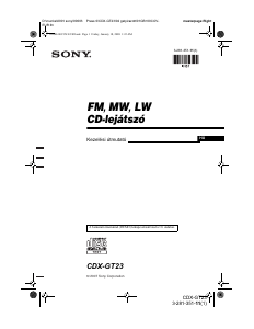Használati útmutató Sony CDX-GT23 Autórádió