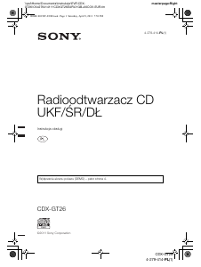 Instrukcja Sony CDX-GT26 Radio samochodowe