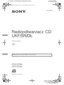 Instrukcja Sony CDX-GT35U Radio samochodowe