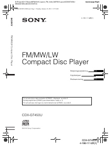 Brugsanvisning Sony CDX-GT450U Bilradio